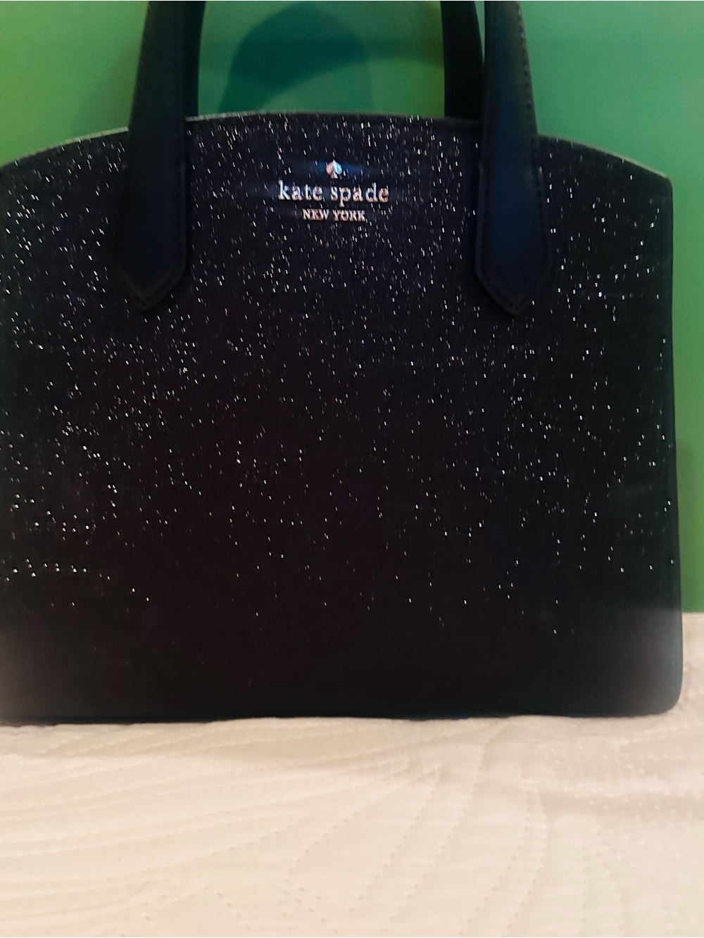 kate spade black glitter tote
